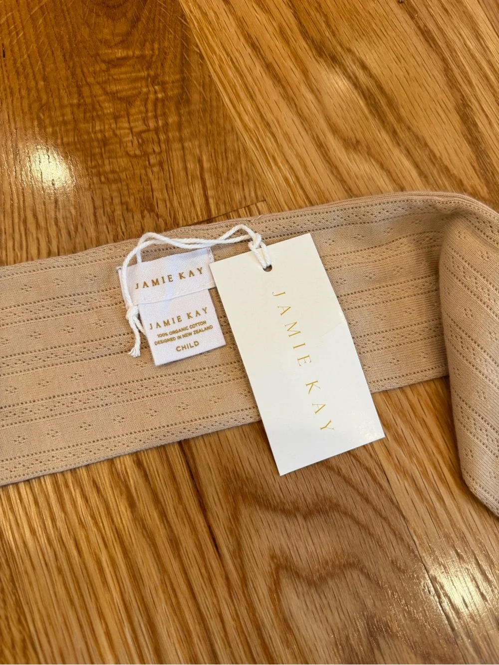 Jamie Kay Organic Pointelle Headband in Chai Caramel Size Child